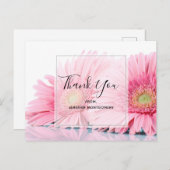 Pink Gerbera Daisies Elegantes Foto Vielen Dank Postkarte (Vorne/Hinten)