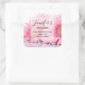 Pink Gerbera Daisies Foto - Geschäftsdanke Quadratischer Aufkleber (Tasche)