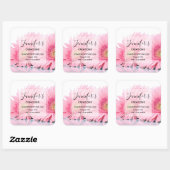 Pink Gerbera Daisies Foto - Geschäftsdanke Quadratischer Aufkleber (Blatt)