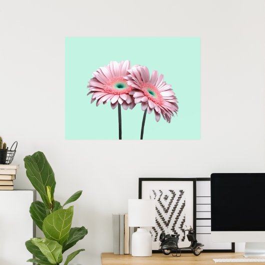 Pink Gerbera Daisies Poster (Heimbüro)