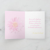 Pink Gerbera Daisis auf White Dankeschön Karte (Innenseite)