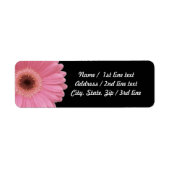 Pink Gerbera Daisy auf schwarz | RÜCKSENDEADRESSE (Vorne)