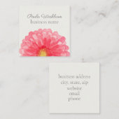 Pink Gerbera Daisy Blume Eggshell White Quadratische Visitenkarte (Vorne/Hinten)
