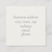 Pink Gerbera Daisy Blume Eggshell White Quadratische Visitenkarte (Rückseite)