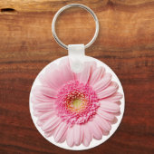 Pink Gerbera Daisy Button Schlüsselanhänger (Vorderseite)
