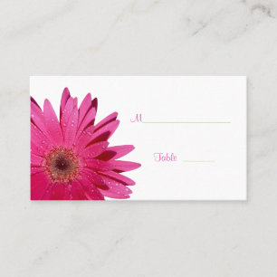Pink Gerbera Daisy Cream Platzkarte