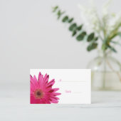 Pink Gerbera Daisy Cream Platzkarte (Stehend Vorderseite)