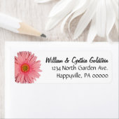 Pink Gerbera Daisy Custom Address Labels (Insitu)