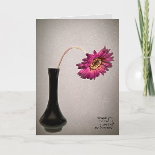 Pink gerbera daisy danke karte (Vorderseite)