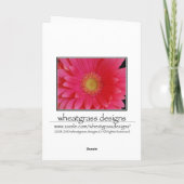 Pink Gerbera Daisy Danke-Karte Dankeskarte (Rückseite)