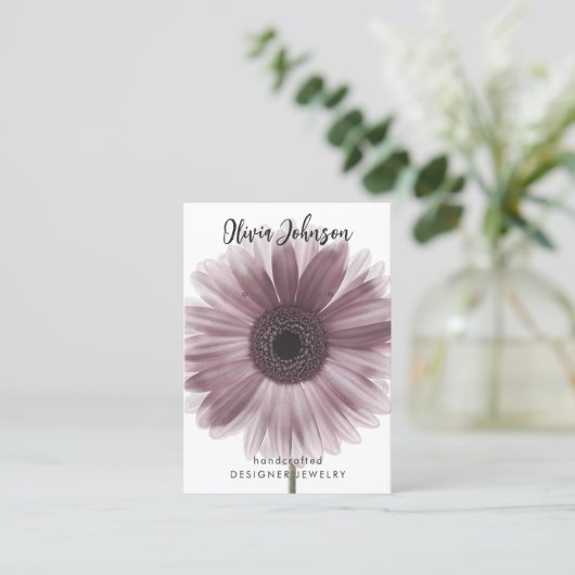 Pink Gerbera Daisy Floral Juwelen Earring Display Visitenkarte (Stehend Vorderseite)