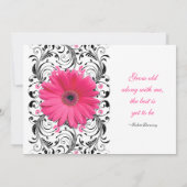 Pink Gerbera Daisy Floral Wedding Einladung (Rückseite)