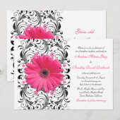 Pink Gerbera Daisy Floral Wedding Einladung (Vorne/Hinten)