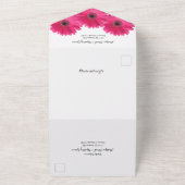Pink Gerbera Daisy Floral Wedding RSVP All In One Einladung (Außenbereich)