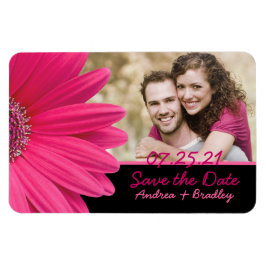 Pink Gerbera Daisy Foto Wedding Magnet
