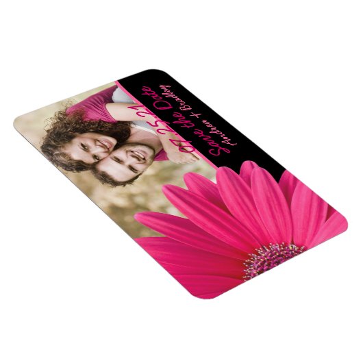 Pink Gerbera Daisy Foto Wedding Magnet (Rechte Seite)