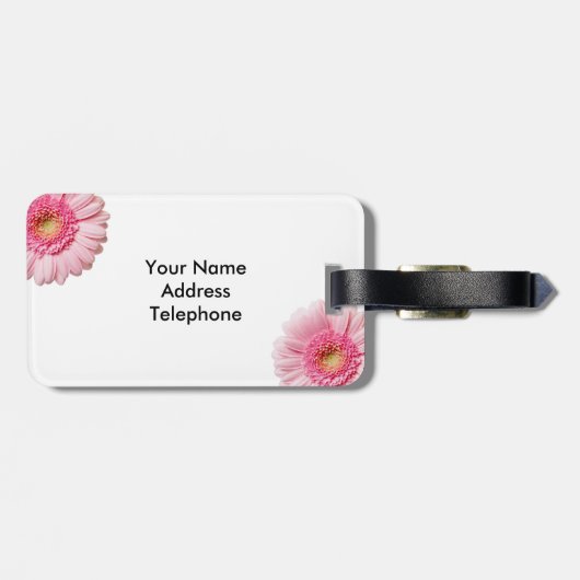Pink Gerbera Daisy Gepäckanhänger (Rückseite horizontal)