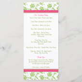 Pink Gerbera Daisy Green Floral Wedding Program Programm (Rückseite)