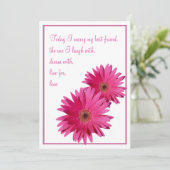 Pink Gerbera Daisy Heute Hochzeit Einladung (Stehend Vorderseite)