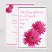 Pink Gerbera Daisy Heute Hochzeit Einladung (Vorne/Hinten)
