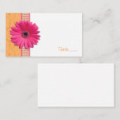 Pink Gerbera Daisy Kariert Ribbon Wedding Platzkar Platzkarte (Vorne/Hinten)
