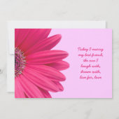 Pink Gerbera Daisy Lilac Lila Einladung zur Hochze (Rückseite)