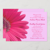 Pink Gerbera Daisy Lilac Lila Einladung zur Hochze (Vorne/Hinten)