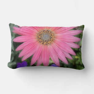 Pink Gerbera Daisy Lumbar Pillow Lendenkissen