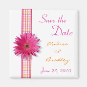 Pink Gerbera Daisy Monogram Magnet (Vorne)