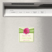 Pink Gerbera Daisy Monogram Magnet (In Situ (Geschirrspüler))