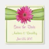 Pink Gerbera Daisy Monogram Magnet (Vorne)