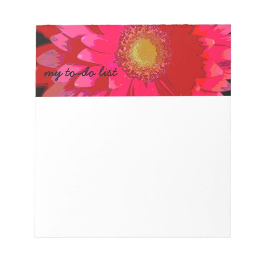 Pink Gerbera Daisy Notepad Notizblock (Vorderseite)