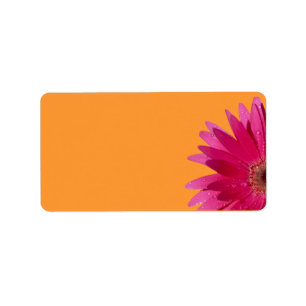 Pink Gerbera Daisy Orange Wedding Blank Address Adressaufkleber