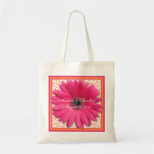 Pink Gerbera Daisy Orange Wedding Welcome Bag Tragetasche