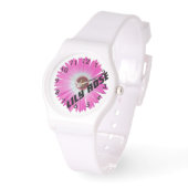 Pink Gerbera Daisy Personalisiert Armbanduhr (Angle)