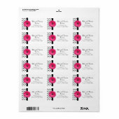 Pink Gerbera Daisy Polka Dot Wedding Adresse Adressaufkleber (Vorne)