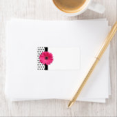 Pink Gerbera Daisy Polka Dot Wedding Blank Address Adressaufkleber (Insitu)