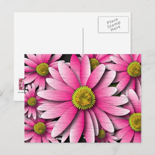 Pink Gerbera Daisy Postcard Postkarte (Vorne/Hinten)