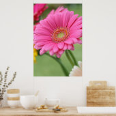 Pink Gerbera Daisy Poster Print (Küche)