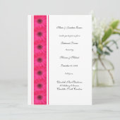 Pink Gerbera Daisy Probe Dinner Einladung (Stehend Vorderseite)