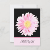 Pink Gerbera Daisy Reply Card Einladung (Vorderseite)