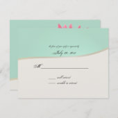 Pink Gerbera Daisy RSVP Karte (Vorne/Hinten)