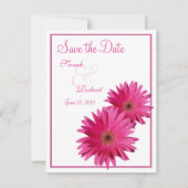 Pink Gerbera Daisy Save the Date Card (Vorderseite)
