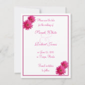 Pink Gerbera Daisy Save the Date Card (Rückseite)