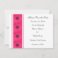 Pink Gerbera Daisy Save the Date Einladung