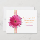 Pink Gerbera Daisy Save the Date Karte individuell (Rückseite)