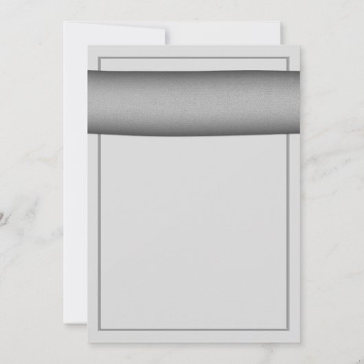 Pink Gerbera Daisy Silver Gray Ribbon Einladung (Rückseite)