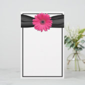 Pink Gerbera Daisy Stationery Briefpapier (Stehend Vorderseite)