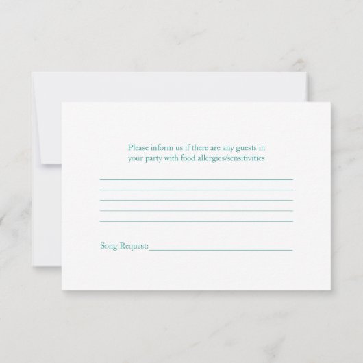 Pink Gerbera Daisy Türkis Ribbon Wedding RSVP (Rückseite)