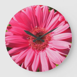 Pink Gerbera Daisy Wallclock Große Wanduhr